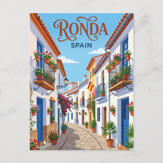 Gränd i Ronda Spanien Vykort (Framsida)