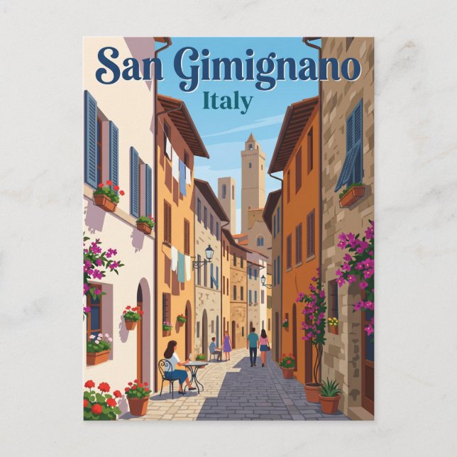 Gränd i San Gimignano Italien Vykort (Framsida)
