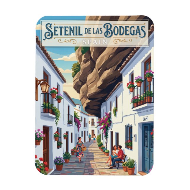 Gränd i Setenil de las Bodegas Spanien Magnet (Vertikal)