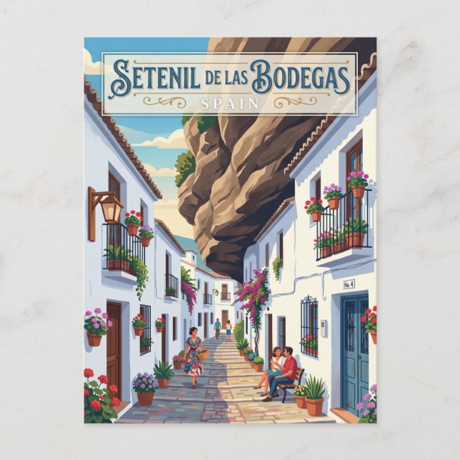 Gränd i Setenil de las Bodegas Spanien Vykort (Framsida)