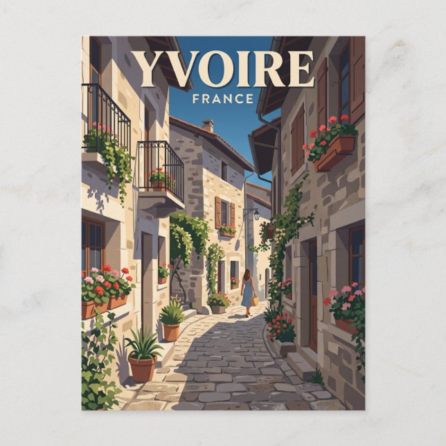Gränd i Yvoire Frankrike Vykort (Framsida)