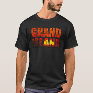 Grand Island Nebraska Sandhill Crane Graphic Lette T Shirt