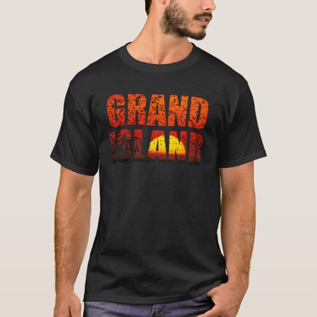 Grand Island Nebraska Sandhill Crane Graphic Lette T Shirt (Framsida)
