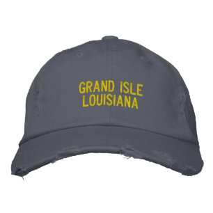 Grand Isle, Louisiana Embroiderade Cap Broderad Keps