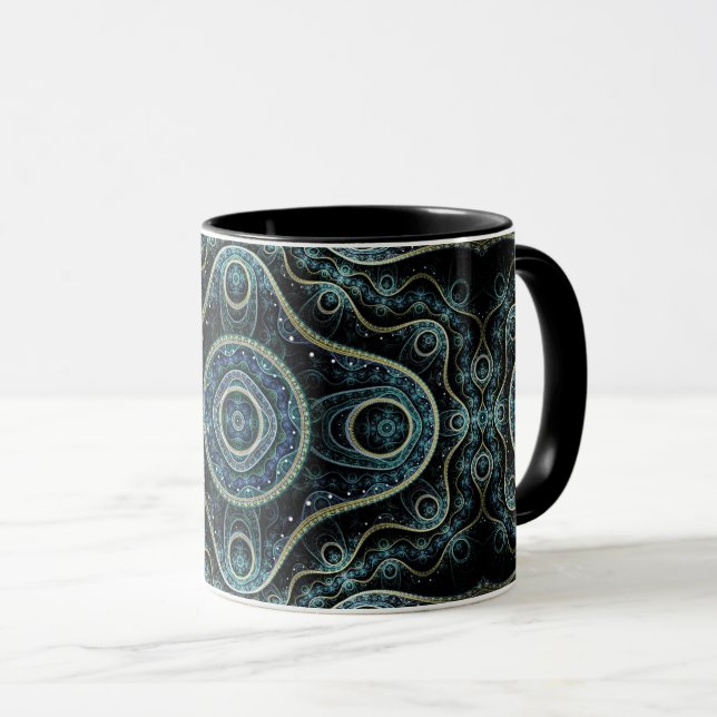 Grand Julian Fractal Mandala Art Mugg (Framsida höger)