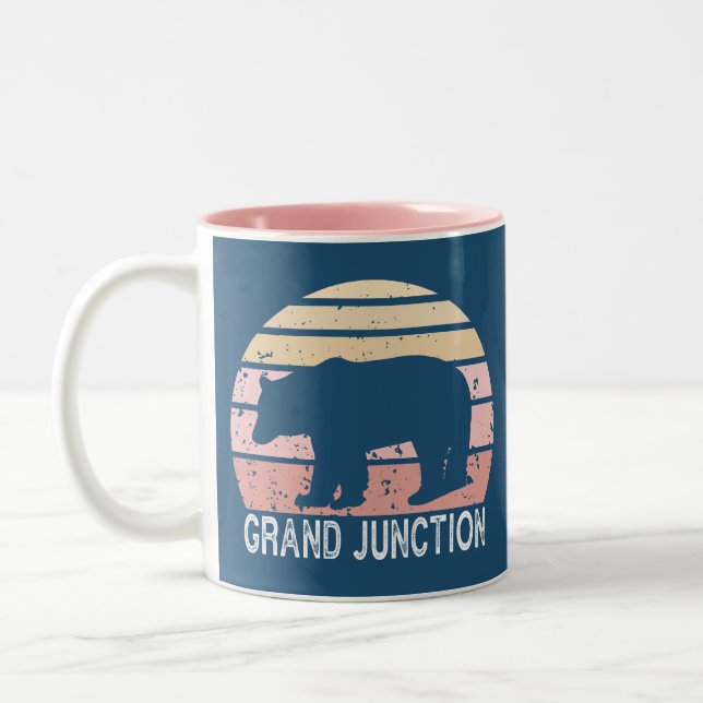 Grand Junction Colorado Retro Björn Två-Tonad Mugg (Vänster)