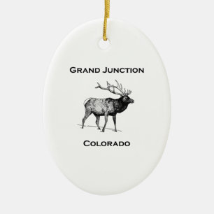Grand JunctionColorado älg Julgransprydnad Keramik