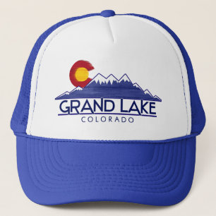Grand Lake Colorado trädförsedda berg mössa Keps