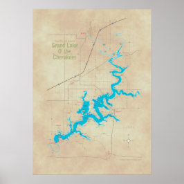 Grand Lake OK karta 2 Poster
