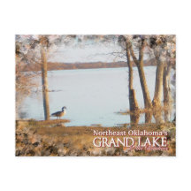 Grand Lake Oklahoma vykort ägret