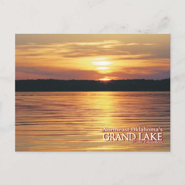Grand Lake Oklahoma vykort solnedgång (Framsida)