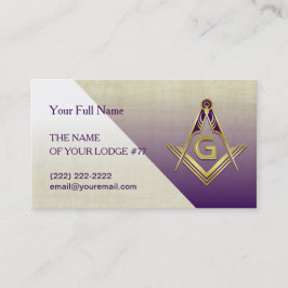 Grand Lodge Lila & Guld Masonic Affärskorts Visitkort
