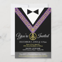 Grand Lodge Masonic-inbjudan | Lila och Guld Inbjudningar