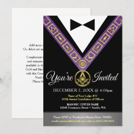 Grand Lodge Masonic-inbjudan | Lila och Guld Inbjudningar