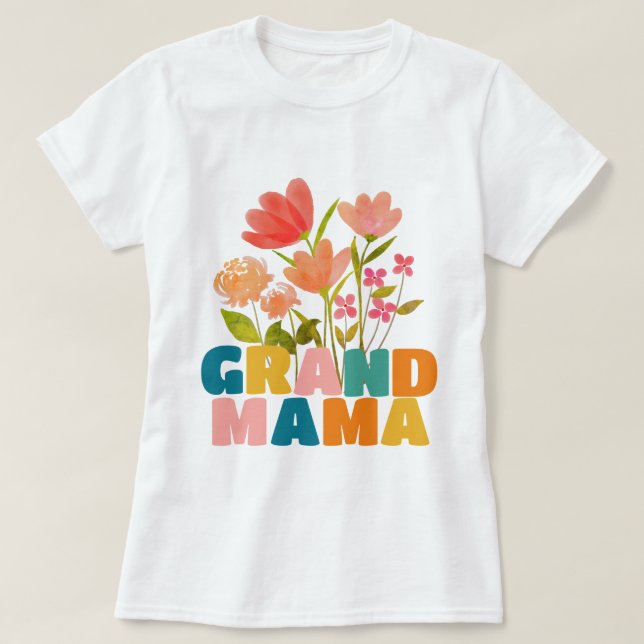 Grand Mamma Flower T-Shirt (Design framsida)