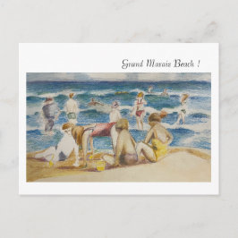 Grand Marais Beach Helgdag Postcard Helg Vykort