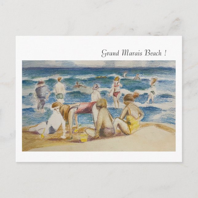 Grand Marais Beach Helgdag Postcard Helg Vykort (Framsida)