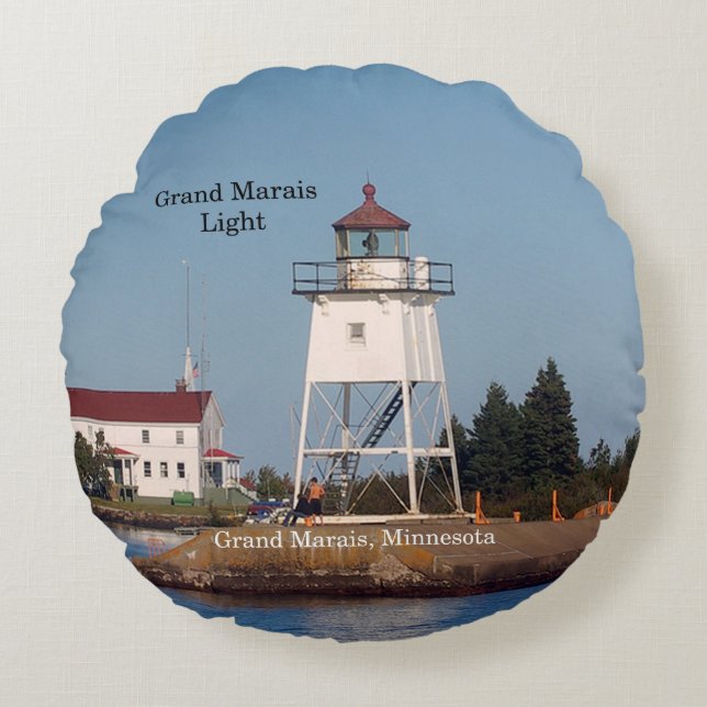 Grand Marais Light round vid kudden Rund Kudde (Framsidan)