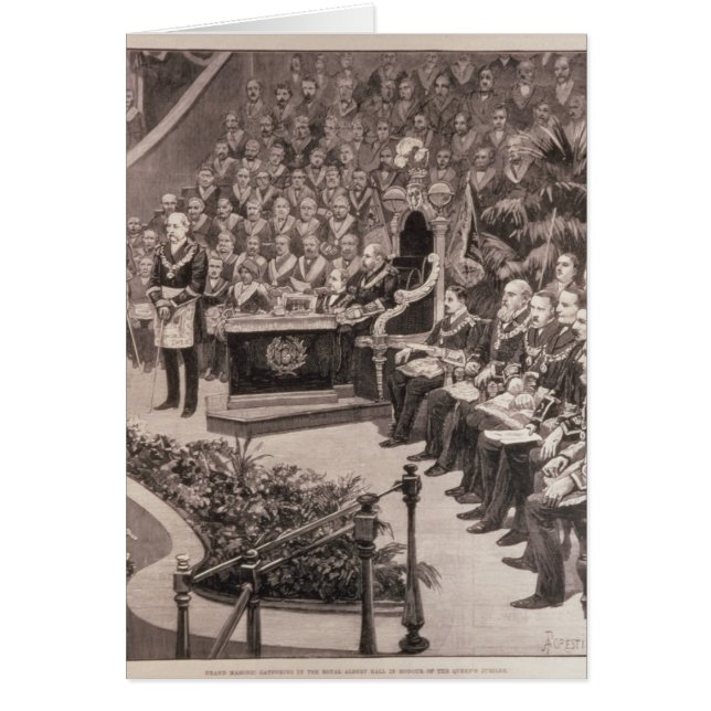 Grand Masonic Gathering i Royalet Albert Hälsningskort (Framsidan)
