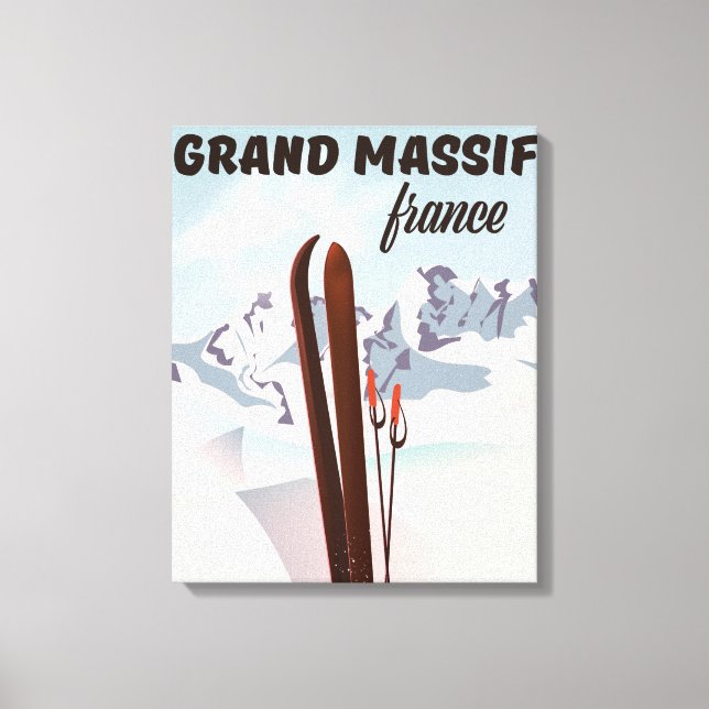 Grand Massif Frankrike skidposter konst. Canvastryck (Framsida)