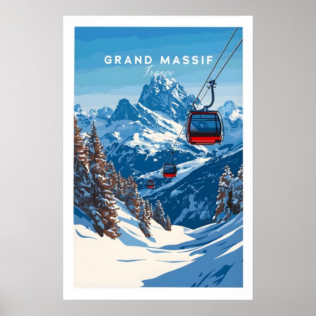 Grand Massif Ski Print 1 Poster (Framsidan)