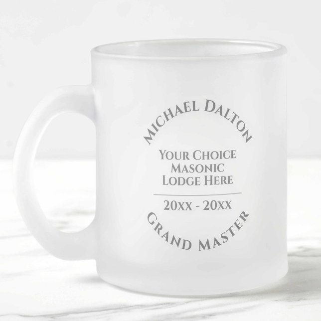 Grand Master Masonic Frosted Glass Coffee Mugg (Skapare uppladdad)