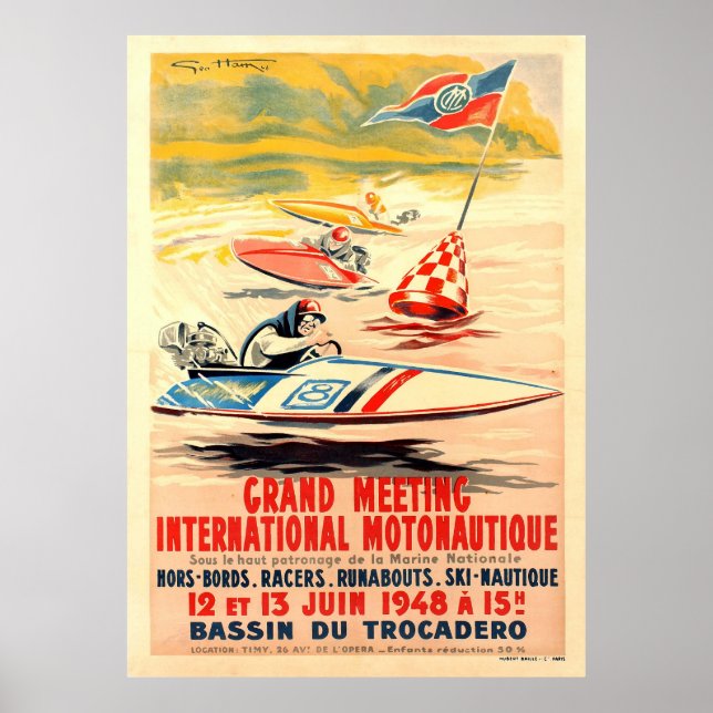 Grand Meeting Motonautique Boat Tävla Geo Ham Poster (Framsidan)