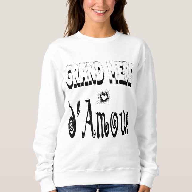 Grand Mère d'Amour Cœur Mamie T Shirt (Framsida)