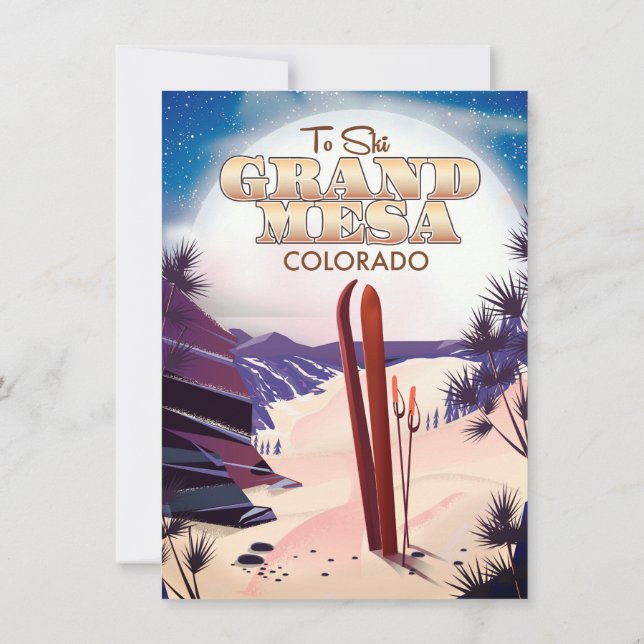 grand mesa, Colorado skidposter. Inbjudningar (Baksida)