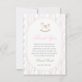 Grand millennial Gungande Häst Baby Shower Flicka Tack Kort