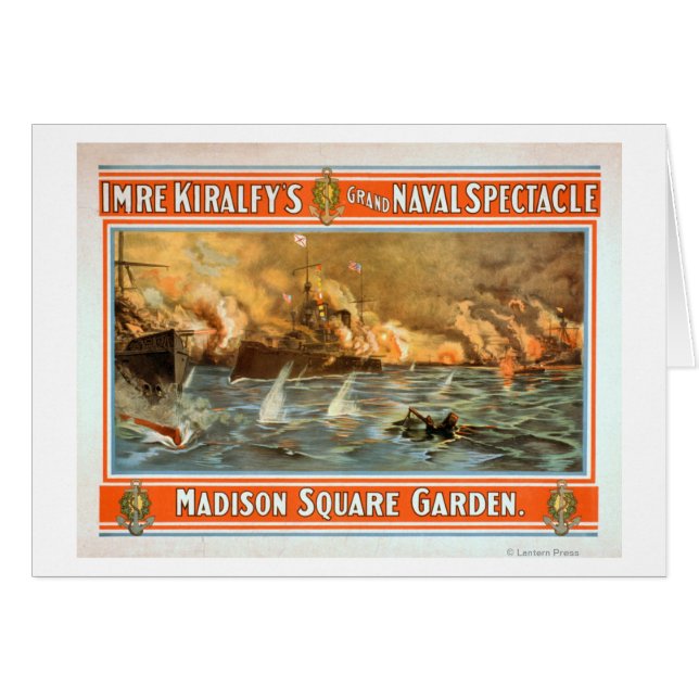 Grand Naval Spectacle Madison Square Garden Hälsningskort (Framsidan Horizontal)