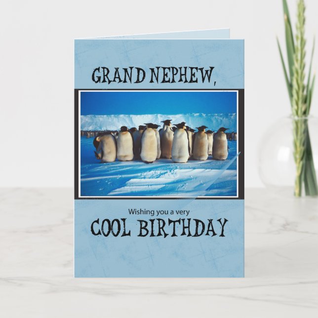 Grand Nephew Birthday, Penguins Kort (Framsida)