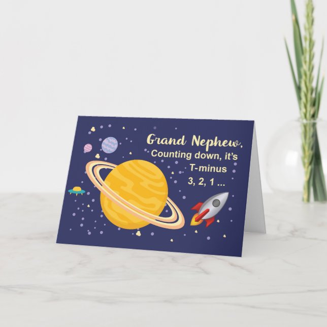 Grand Nephew Birthday Planets i Rymden Kort (Framsida)