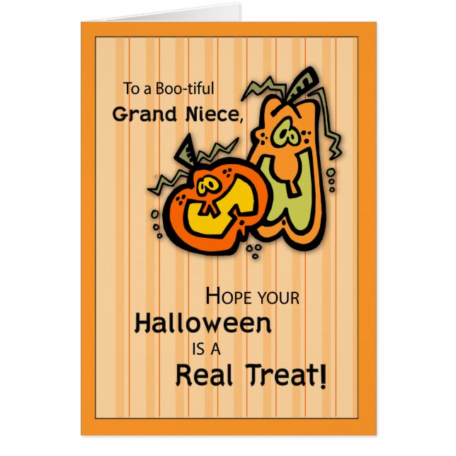 Grand Niece Pumpkins Halloween Hälsningskort (Framsidan)