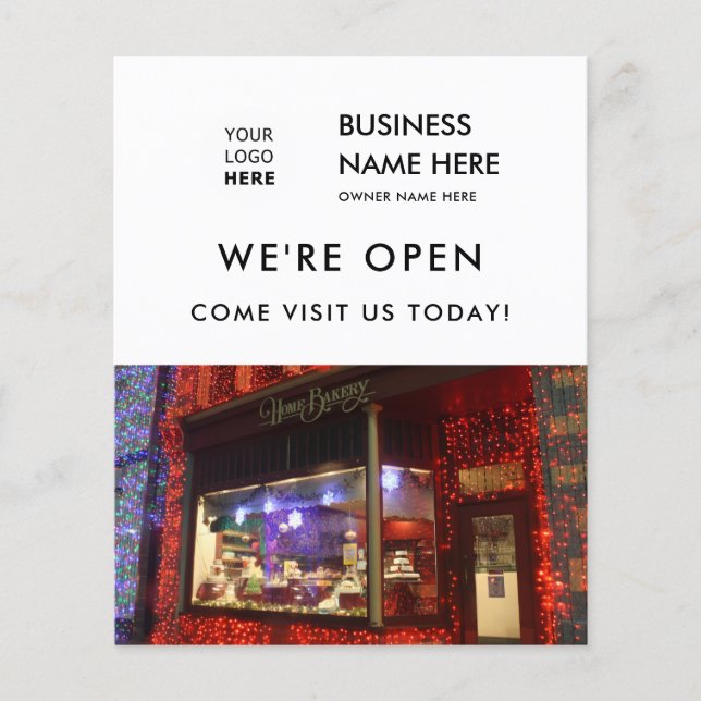 Grand Open Bakery Shop Anpassningsbar Photo Logoty Flygblad (Framsidan)