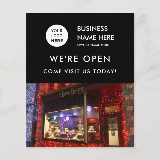 Grand Open Bakery Shop Anpassningsbar Photo Logoty Flygblad (Framsidan)