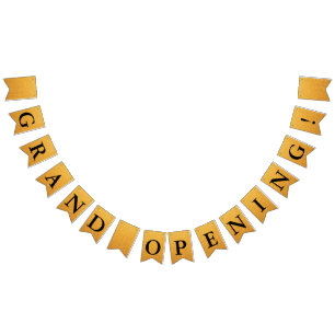 Grand Open Faux Guld Glitter Vimplar