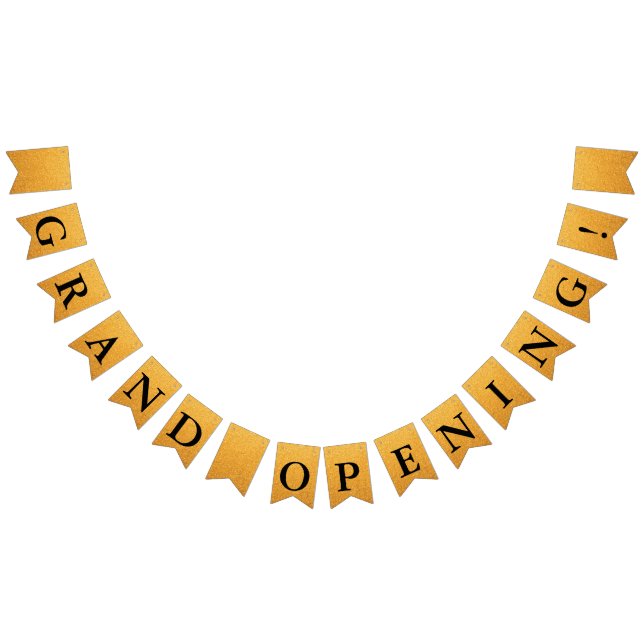 Grand Open Faux Guld Glitter Vimplar (Alla)
