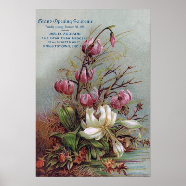 Grand Open Flowers Knight stown, Indiana Poster (Framsidan)