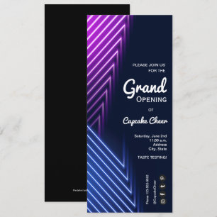 Grand Open Neon Inbjudningar