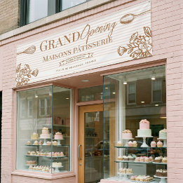 Grand Opening Bakery Business Floral Whisk Spoon