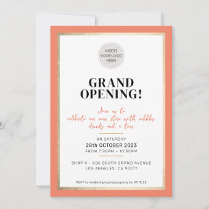 GRAND OPENING modern minimal lagringsplats för log Inbjudningar