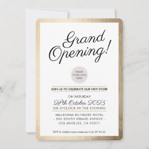 GRAND OPENING PARTY moderna affärsverksamhet guld Inbjudningar