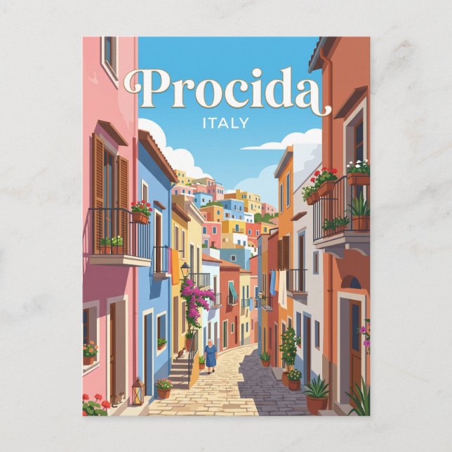 Gränd på Procida Italien Vykort (Framsida)