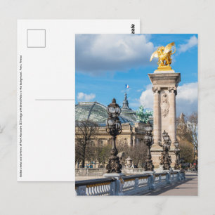 Grand Palais och Pont Alexandre III-bron - Paris Vykort