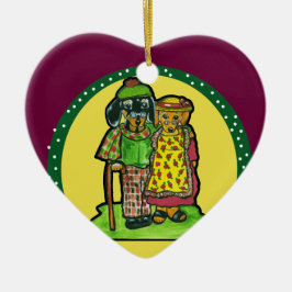 Grand Parent Doxies Julgransprydnad Keramik