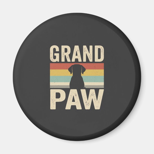 Grand Paw Vintage Hund Retro Magnet (Framsidan)