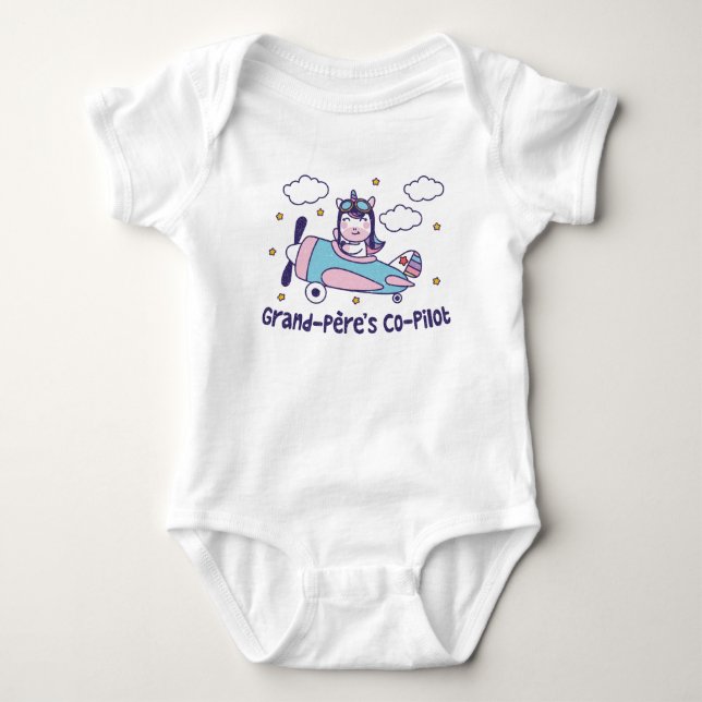 Grand-Père's andpilot - Enhörningsflygplan T Shirt (Framsida)