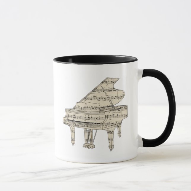 Grand Piano and Music Notes Mugg (Höger)