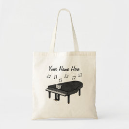 Grand Piano Anpassningsbar Tote Bag Pianist Musici Tygkasse